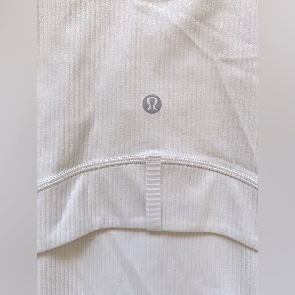Lululemon Cropped Define Jacket zip up Ribbed Nulu Shine Off white 12 L - Picture 13 of 15